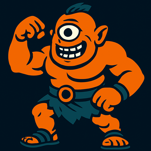 tek gözlü dev.
In-Game asset.  2d.  High contrast.  No shadows