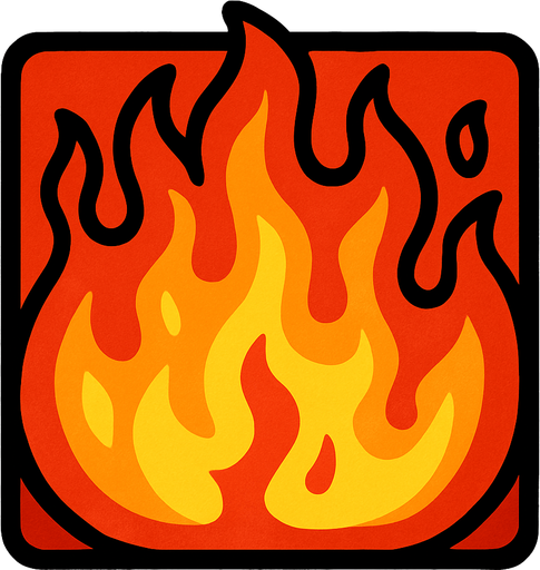 fire block background.
In-Game asset.  2d.  High contrast.  No shadows. cartoon. draw
