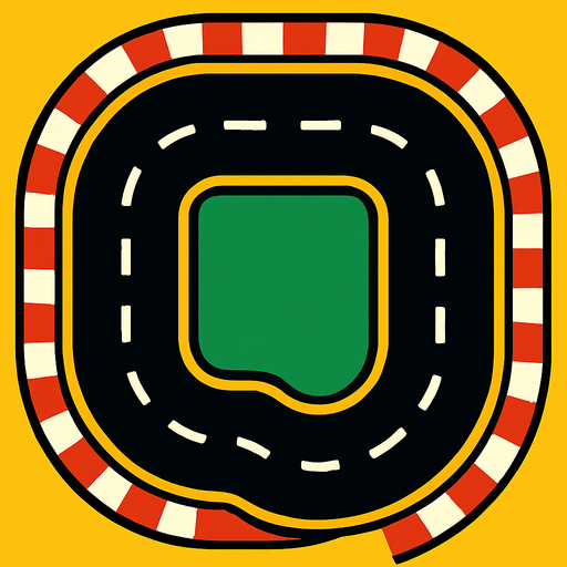 Pista de carreras desde arriba.
In-Game asset.  2d.  High contrast.  No shadows