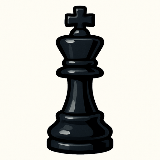 Black king Chess.
In-Game asset.  2d.  High contrast.  No shadows