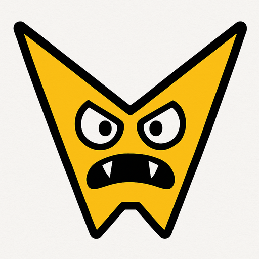 V shape yellow 2d enemy for asset..
In-Game asset.  2d.  High contrast.  No shadows
