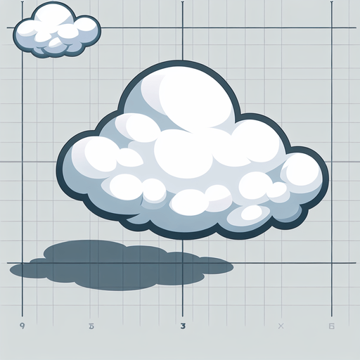 2d cartoon cloud, side view, game asset Single Game Texture. In-Game asset. 2d. Blank background. High contrast. No shadows.