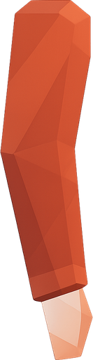 lowpoly orange-red long sleeve flat arm handless . No background. Transparent background. Blank background. No shadows. 2d. In-Game asset. flat