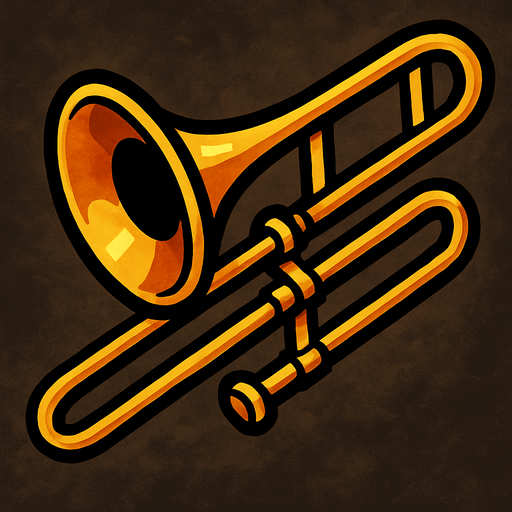 make a 2d trambone image.
In-Game asset.  2d.  High contrast