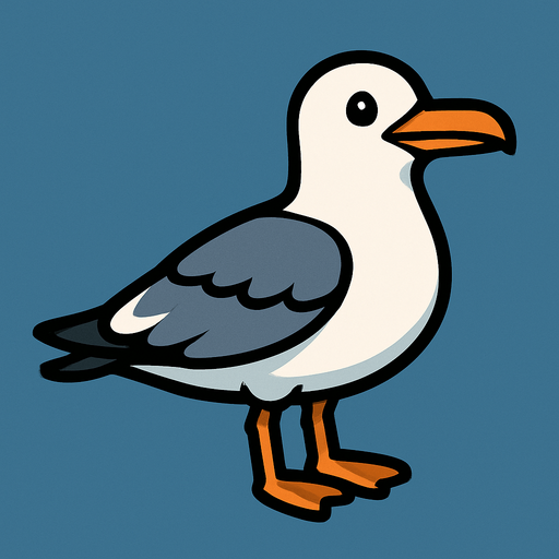 Martı.
In-Game asset.  2d.  High contrast.  No shadows