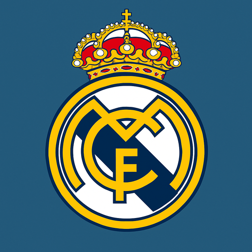 Real Madrid logo.
In-Game asset.  High contrast.  No shadows
