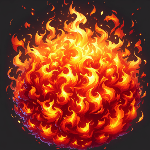 fire.
Single Game Texture.  In-Game asset.  2d.  Blank background.  No shadows