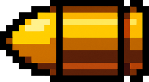 Bullet pixel.
In-Game asset.  2d.  High contrast.  No shadows
