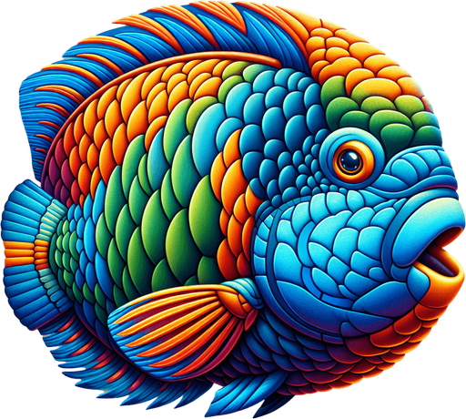 A realistic Parrotfish.
Single Game Texture. In-Game asset. 2d. Blank background. High contrast. No shadows.