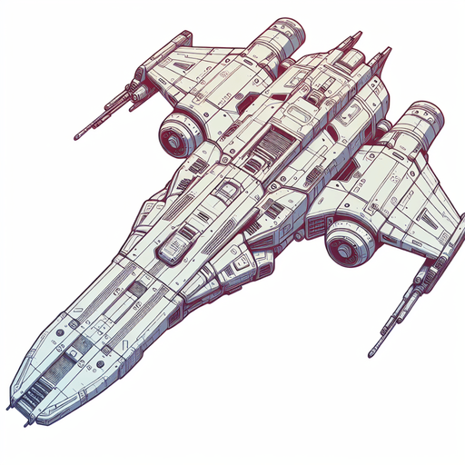 Spaceship facing upward.
Single Game Texture. In-Game asset. 2d. Blank background. High contrast. No shadows.