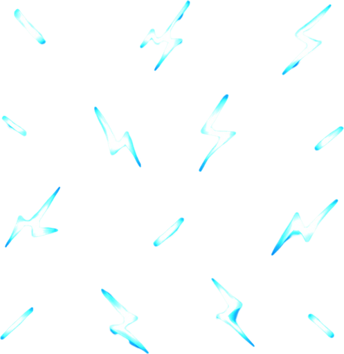 Tiny, electric-like sparks

```
- Shape: Small line/dash or tiny lightning bolt
- Color: Bright cyan (#00FFFF) or electric blue (#0088FF)
- Intensity: Very bright, almost overexposed look.
In-Game asset.  2d.  High contrast.  No shadows