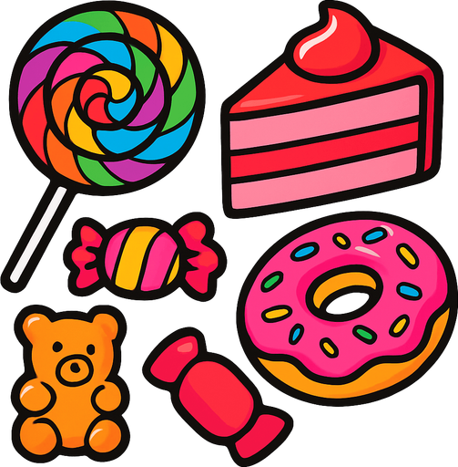 dulces.
In-Game asset.  2d.  High contrast.  No shadows