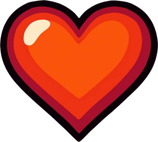 heart.
In-Game asset.  2d.  High contrast.  No shadows