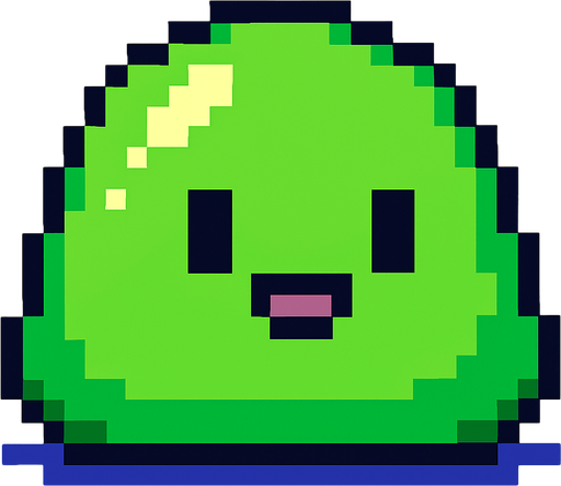 Slime pixart cute.
In-Game asset.  2d.  High contrast.  No shadows