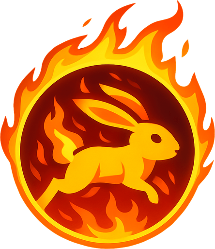 a fire bubble ball with a rabbit on flame.
In-Game asset.  2d.  High contrast.  No shadows