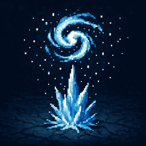 Sadece freeze büyüsü yap insan olmasın Dark souls style 2d pixel art.
In-Game asset.  2d.  High contrast.  No shadows
