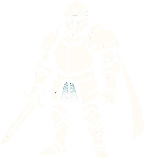 Beyaz zirhli sovalye.
In-Game asset.  2d.  High contrast.  No shadows