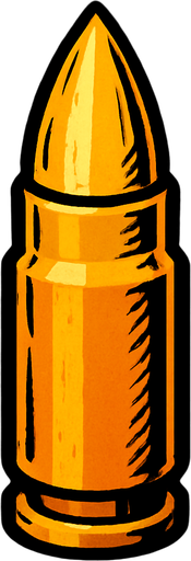 vertical bullet.
In-Game asset.  2d.  High contrast.  No shadows