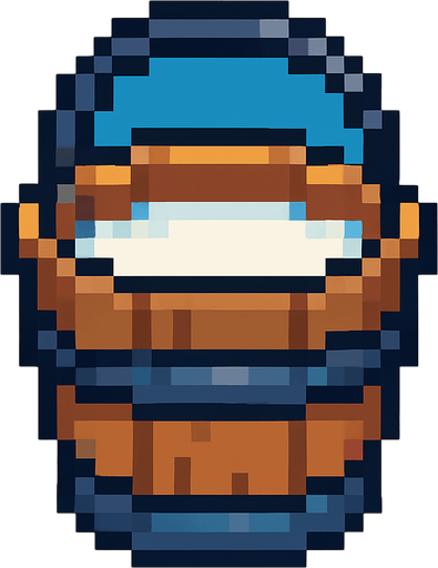 milk bucketi pixel art.
In-Game asset.  2d.  High contrast.  No shadows