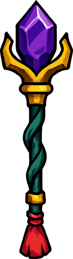 Magician's staff.
In-Game asset.  2d.  High contrast.  No shadows