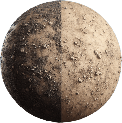 Dirt Texture.
Single Game Texture.  In-Game asset.  2d.  Blank background.  High contrast.  No shadows