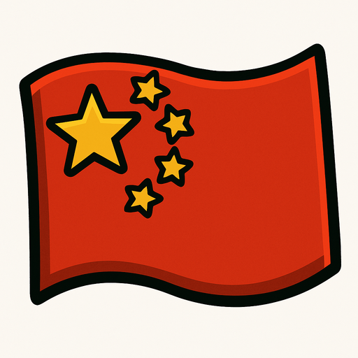 china flag.
In-Game asset.  2d.  High contrast.  No shadows