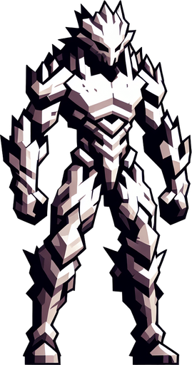 Powerful humanoid creature.
Single Game Texture. In-Game asset. 2d. Blank background. High contrast. No shadows.