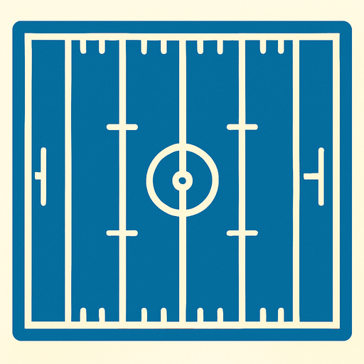 A football field.
In-Game asset.  2d.  High contrast.  No shadows