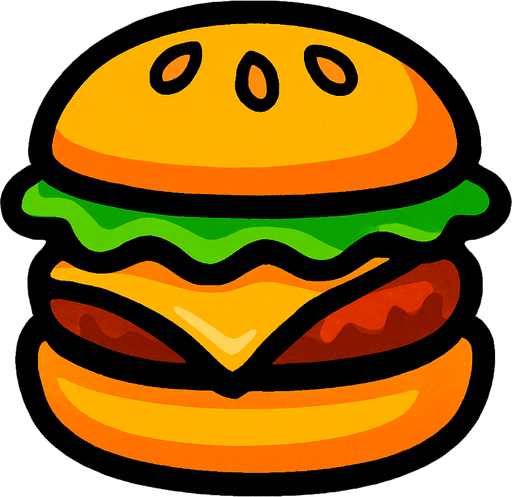 Hamburger.
In-Game asset.  2d.  High contrast.  No shadows