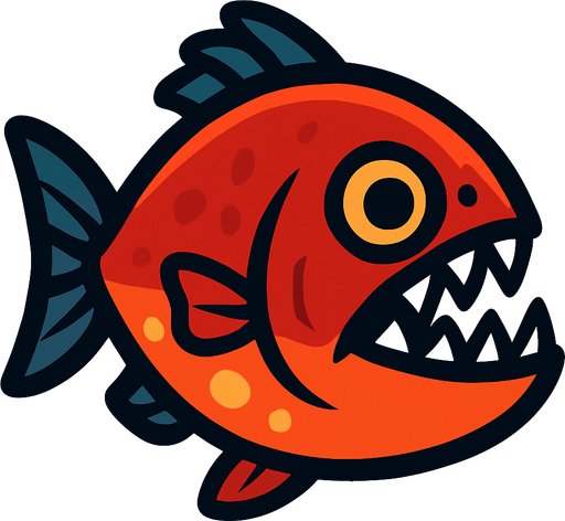 piranha 2d.
In-Game asset.  2d.  High contrast.  No shadows