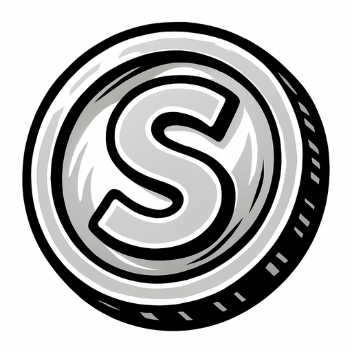 Silver coin.
In-Game asset.  2d.  High contrast.  No shadows