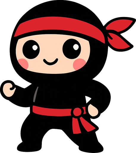 Cute Ninja.
2d.  High contrast.  No shadows