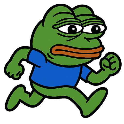 running pepe frog.
In-Game asset.  2d.  High contrast.  No shadows