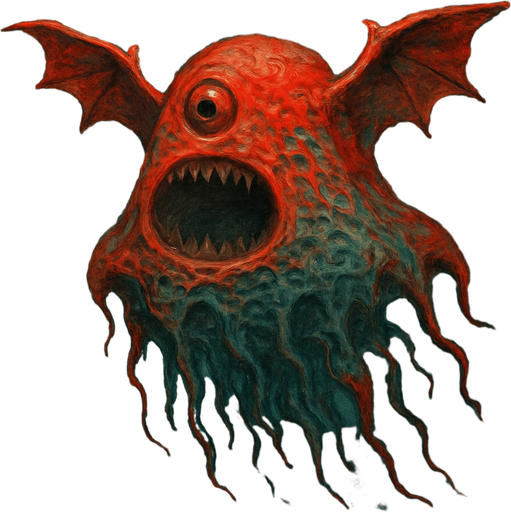 ancient flyng red slime with talasophobia texture