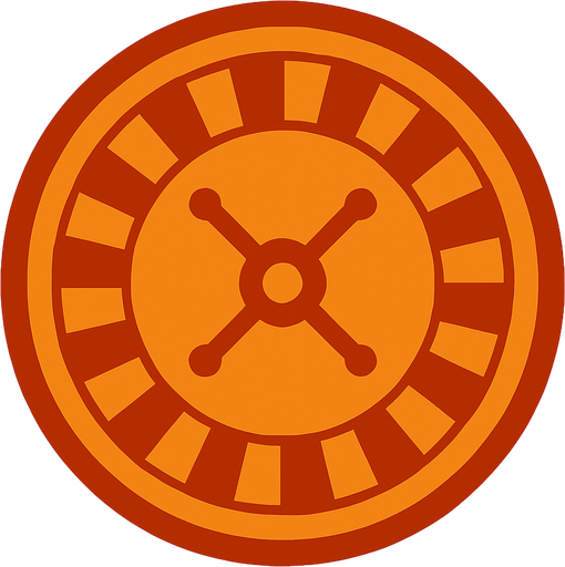 Dark orange circular minimalist roulette.
In-Game asset.  2d.  High contrast.  No shadows