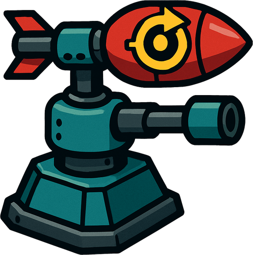 Homing bullet turret.
In-Game asset.  2d.  High contrast.  No shadows