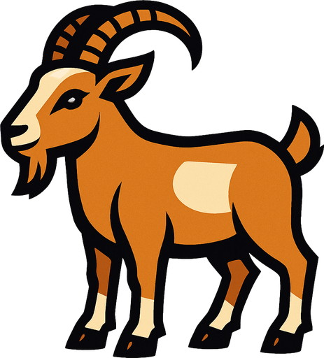Goat.
In-Game asset.  2d.  High contrast.  No shadows