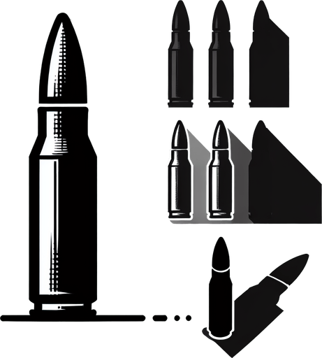 Bullet.
Single Game Texture.  In-Game asset.  2d.  Blank background.  High contrast.  No shadows