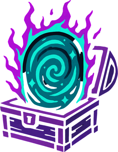 mytic portal in box.
In-Game asset.  2d.  High contrast.  No shadows