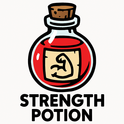 streng poiton.
In-Game asset.  2d.  High contrast.  No shadows