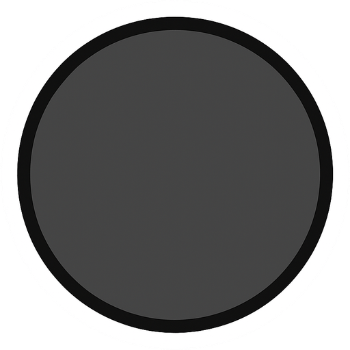 Gray circle with white outline.
In-Game asset.  2d.  High contrast.  No shadows