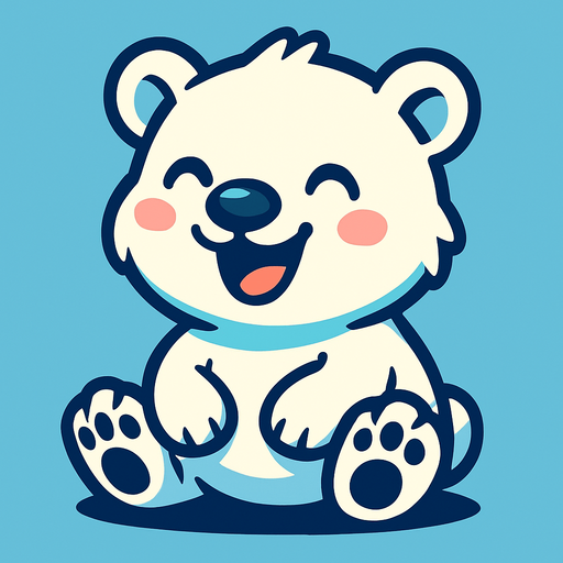 Happy baby polar bear.
In-Game asset.  2d.  High contrast.  No shadows