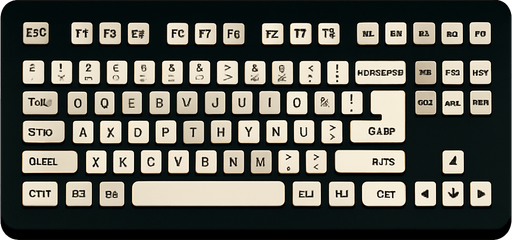 PC Klavye.
In-Game asset.  2d.  High contrast.  No shadows