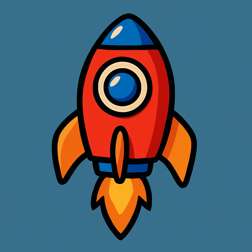 A rocket.
In-Game asset.  2d.  High contrast.  No shadows