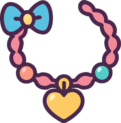 cute design accessory top view..
In-Game asset.  2d.  High contrast.  No shadows