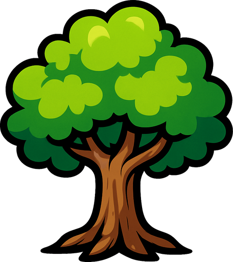 Copa de un arbol animado.
In-Game asset.  2d.  High contrast.  No shadows