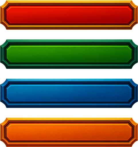back of Health bars. HD colors. different colors.
In-Game asset.  2d.  High contrast.  No shadows