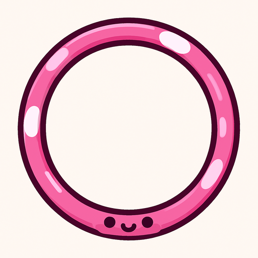 Cerceau de couleur rose mignon.
In-Game asset.  2d.  High contrast.  No shadows
