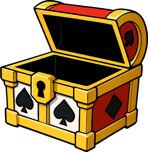 This chest with the top open and nothing inside.