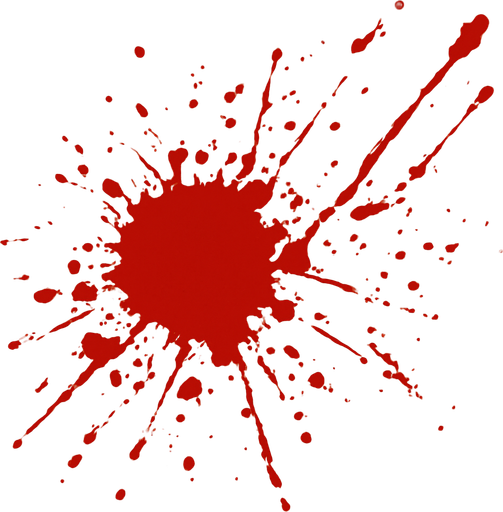 blood splatter effect. In-game assets. No background. Transparent background..
High contrast.  No shadows